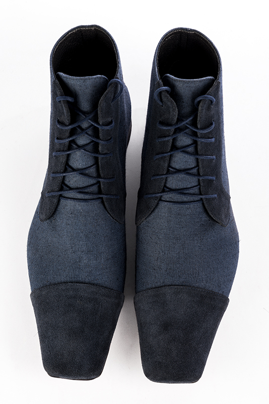  and denim blue dress ankle boots for men.. Top view - Florence KOOIJMAN